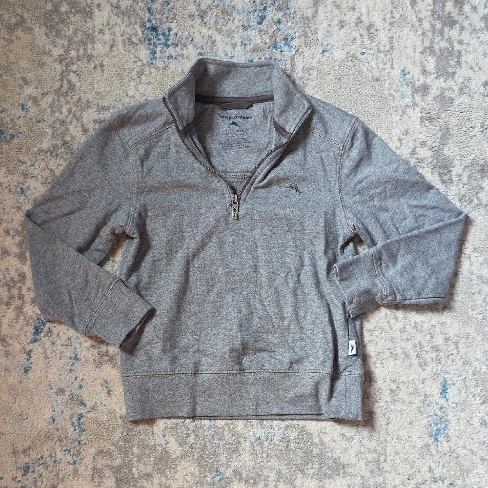 Tommy‎ Bahama Boys Size 5 Grey Long Sleeve Fishing Pullover